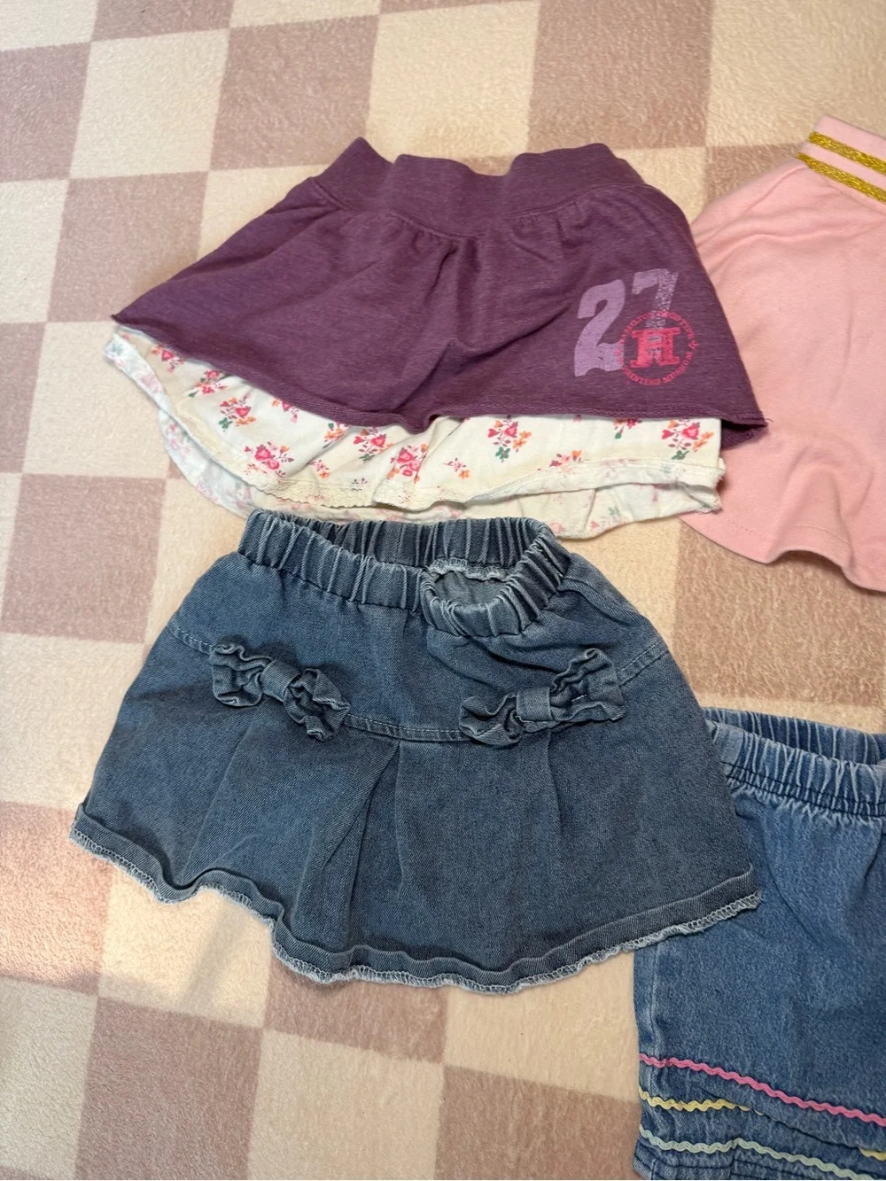 Girls 18M Bottoms Bundle – 4 Skirts, Denim Shorts & Pants